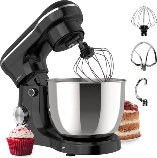 Keukenmachine - Mixer Keuken - Bakken Thuis - 1500W Krachtige Motor - 5L Kom - Zwart