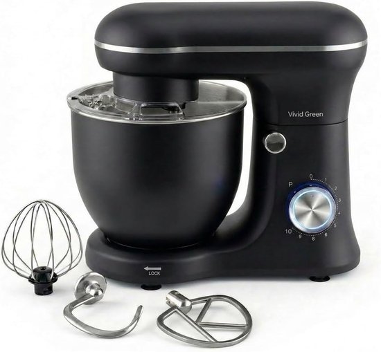 Keukenmachine - Mixer Kom - Zwaar Deeg Maken - Planetaire Beweging - 5 Liter Kom - Matzwart van Merkloos