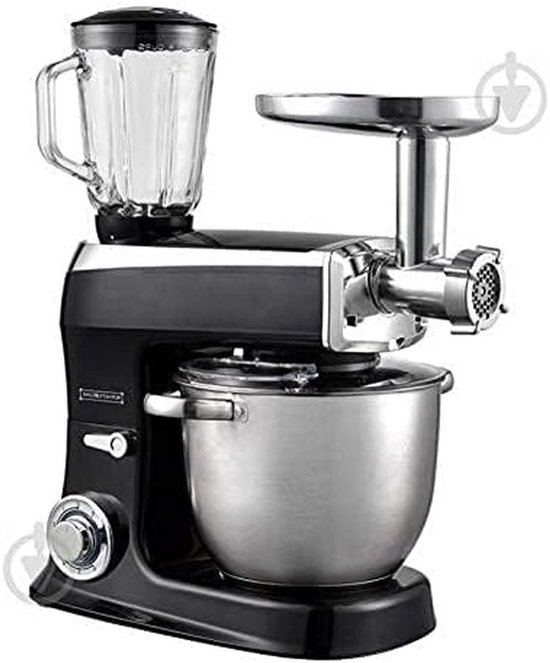Keukenmachine - Mixer Robot - Bakken en Koken - 6 Snelheden LED - 6.5 L Kom - Zwart