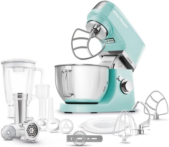 Keukenmachine - Mixer Robot - Bakken en Koken - Krachtige 1000W Motor - 4.5L Kom - Turkoois
