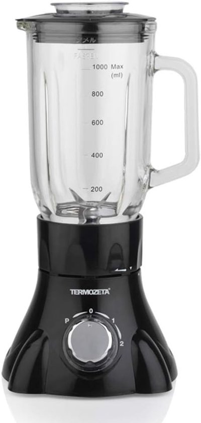 Keukenmachine - Mixer - Smoothies Maken - Glazen Kan - 1 Liter Capaciteit - Zwart