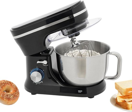 Keukenmachine - Mixer Standmixer - Bakken en Koken - Stille Krachtige Motor - 4.5 Liter Kom - Zilver