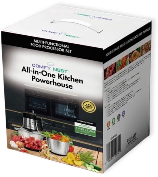 Keukenmachine Multifunctioneel 3-in-1, 2 Kommen 3 L, 200 W