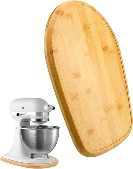 Keukenmachine plateau - Glijdend dienblad - Apparaten verplaatsen - Anti-trilling stabiliteit - 40.5 x 28.7 cm - Houtkleur