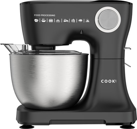 Keukenmachine Plus - Keukenrobot - Foodprocessor met 12 standen - Keukenmixer met RVS kom - 4,5L - COOK-IT van COOK-IT