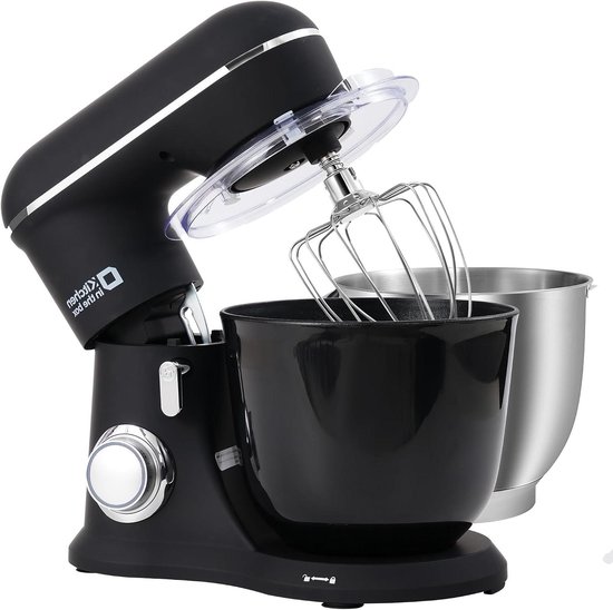 Keukenmachine Standmixer - Elektrische Mixer - Bakken en Koken - Dubbele Mengkom - 4.5L + 5L - Zwart