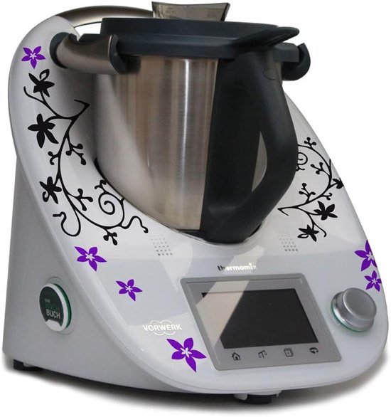 Keukenmachine Stickers - Decoratie Folie - Apparaat Verfraaien - Waterbestendig PVC - Set van 1 - Zwart Violet