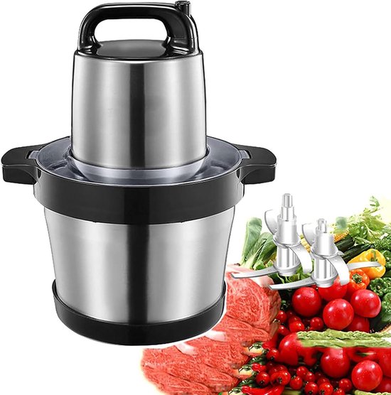 Keukenmachine - Voedselhakker - Eten Bereiden - Krachtige 600W Motor - 5L Kom - Zilver