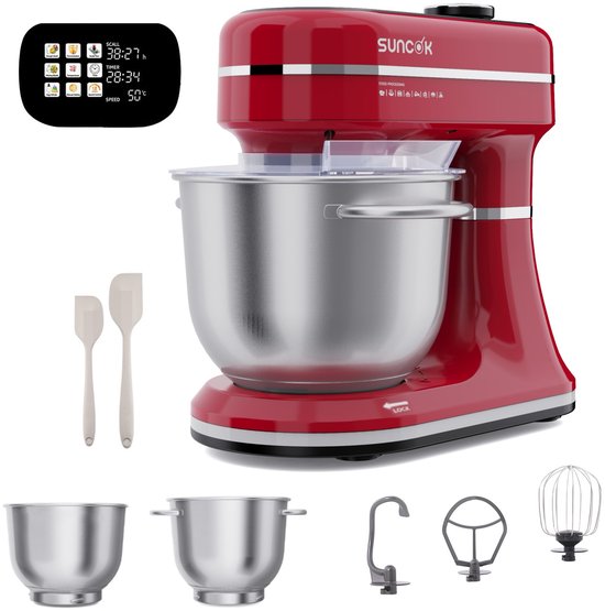 Keukenmachine Zwart - 1500 W Vermogen - 5,5 L Mengkom - Roestvrij Staal - Multifunctioneel Koken