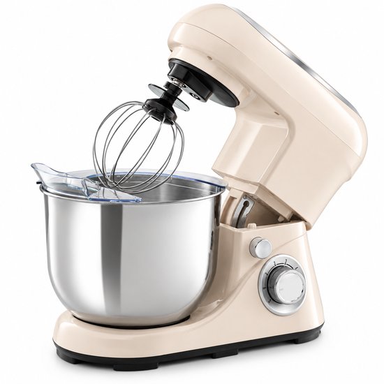 Keukenmixer 1300 W met 5 L mengkom 6 snelheden planeetmenging en deeghaken voor bakken en koken