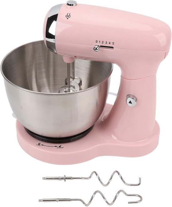 Keukenmixer 32 Liter - Keukenrobot Tafelmodel - Bakken En Mixen - Automatisch Ontwerp - 5 Snelheden - Roze