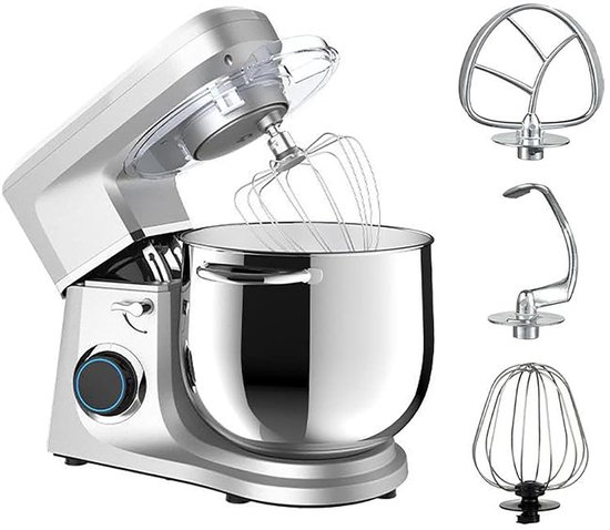 Keukenmixer - Deegmixer Apparaat - Bakken Koken - Krachtige 1700W Motor - 11 Liter Kom - Zilver