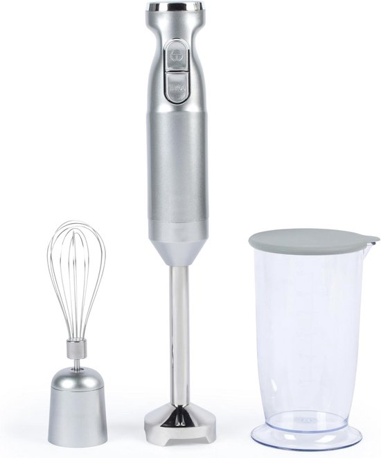 Keukenmixer en Blender - Staafmixer Set - Eten Bereiden - 2-in-1 Functionaliteit - 700ml Beker - Zilver