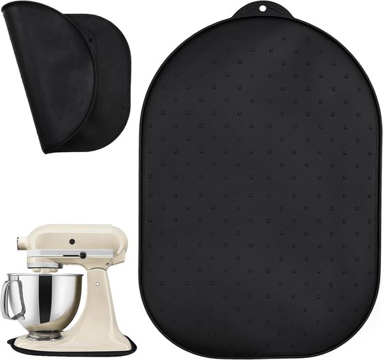 Keukenmixer Glijmat - Mixer Onderlegger - Apparaten Verplaatsen - Dubbelzijdig Ontwerp - 40 x 27 cm - Zwart