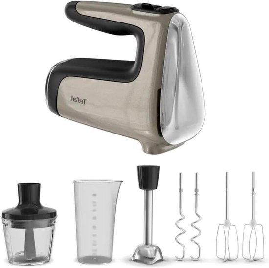 Keukenmixer - Handmixer - Bakken en Koken - Stille Krachtige Motor - 850 Watt - Zilver Chroom