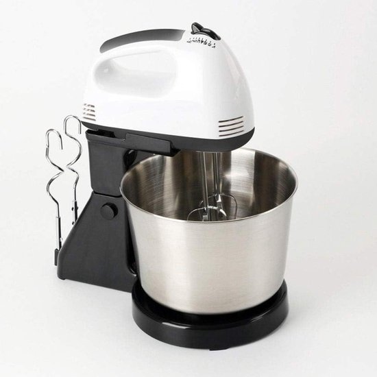 Keukenmixer - Handmixer Garde - Bakken en Koken - Dubbele Modus Handheld Desktop - 1.7L Kom - Wit