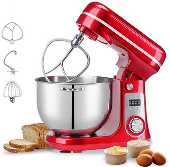 Keukenmixer – Keukenmachine - Keukenrobot - Foodprocessor - 6L - 2000W - Krachtige & Stille Motor – 6 Snelheden – Met Roestvrijstalen Kom – Metal Gray