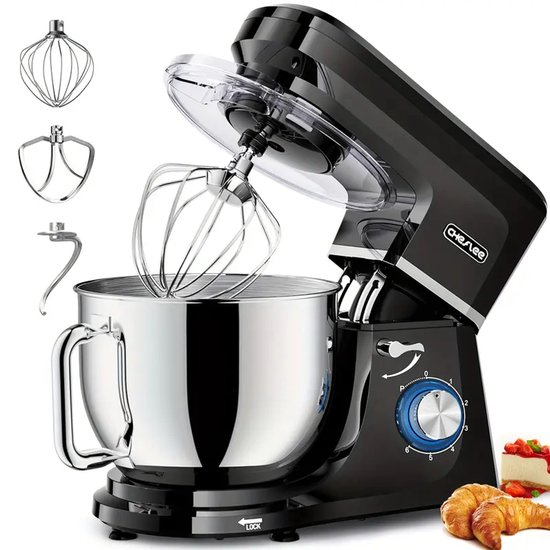 Keukenmixer – Keukenmachine – Keukenrobot – Standmixer – Elektrische Mixer – 1800W Vermogen – 7,2 Liter Mengkom van Friggo