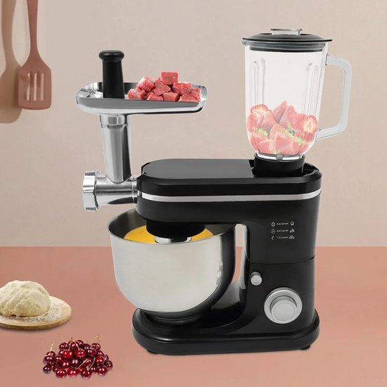 Keukenmixer – Keukenmachine – Mengmachine – Mixer – Deegmixer – Zwart – 700W Motor – 6 Liter Mengkom van TurboTronic