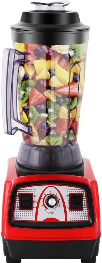 Keukenmixer - Krachtige blender - Smoothies maken - 2.2KW motor - 4L capaciteit - Rood