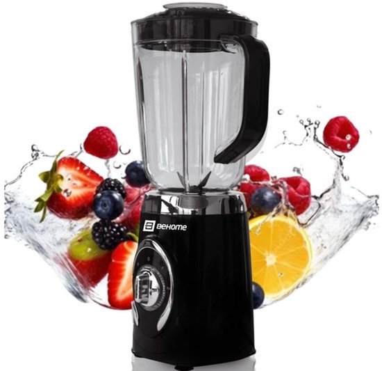 Keukenmixer met kunststof beker 1,25 l mixer met snelheidsinstelling 500 W met LED-licht