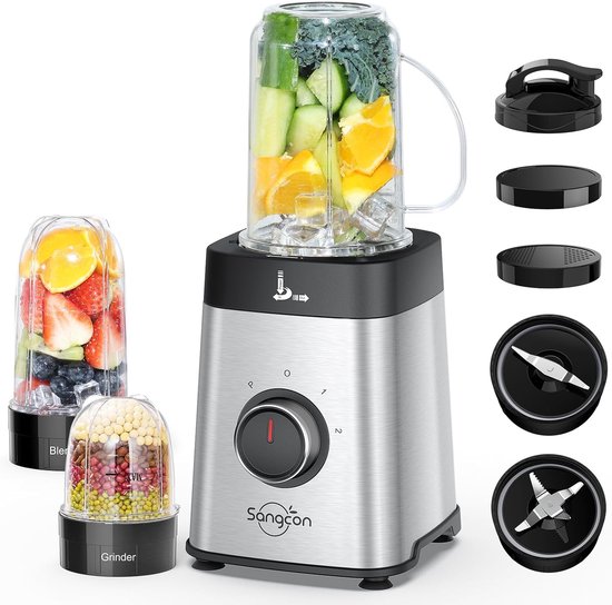 Keukenmixer - Persoonlijke blender - Smoothies maken - Meerdere accessoires - 43 x 272 x 14 cm - Roestvrij staal van Merkloos