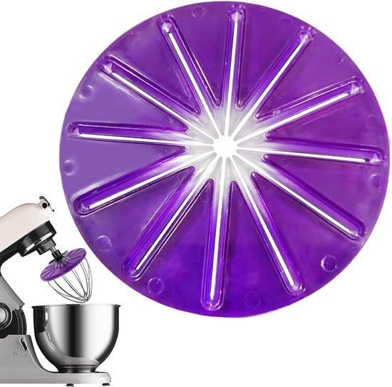 Keukenmixer Spatbescherming - Mengkop Accessoire - Schoon Mengen - Krasvrije Bevestiging - 14.5cm Diameter - Paars