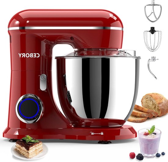 Keukenmixer - Standmixer Deegmixer - Bakken en Koken - 10 Snelheden - 6.5 Quarts - Rood
