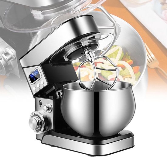 Keukenmixer - Standmixer Deegmixer - Bakken en Maken - Stille Motor - 5.5 L - Roestvrij Staal