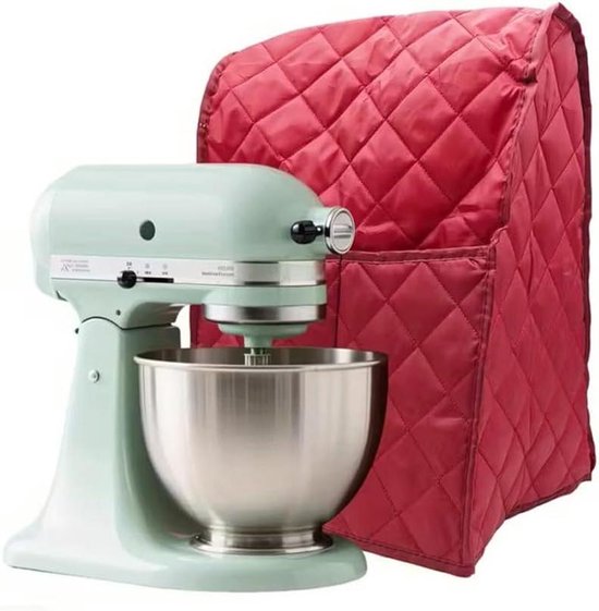 Keukenmixerhoes - Blenderhoes Opbergtas - Keuken Organisatie - Gewatteerd Polyester - 45x31x27cm - Zwart Rood