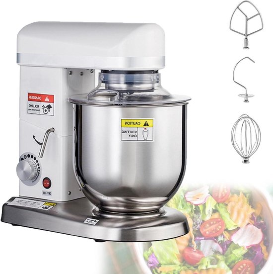 Keukenrobot 3-in-1 - Mixer Deegmachine - Bakken en Mixen - Krachtige 500W Motor - 10 Liter Kom - Wit