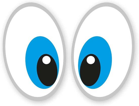 Kfz641 Oogsticker, oogpaar, geschikt voor robotstofzuiger, robotmaaier, auto of stofzuiger, zwart, blauw, zelfklevend, decoratief, grappig, weerbestendig, zwart blauw