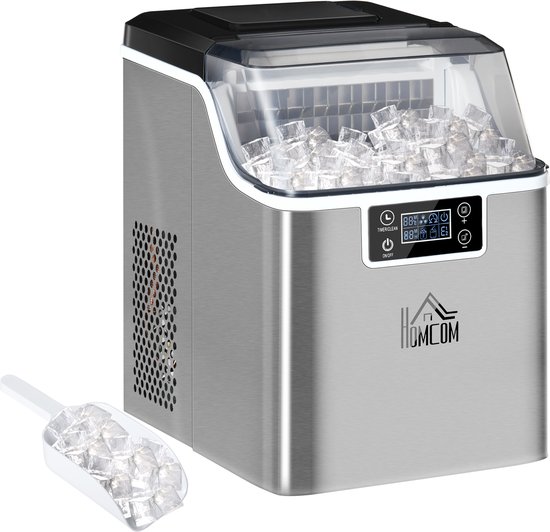 Killogood Ijsblokjesmachine - 20kg/24u - 2,3L ijsproductie - met 3,2L watertank - zilver van Merkloos