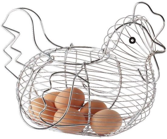 Kippenvormige eiermand voor het opslaan van eieren, fruit en andere voedingsmiddelen, duurzaam en stijlvol ontwerp voor keukenopslag