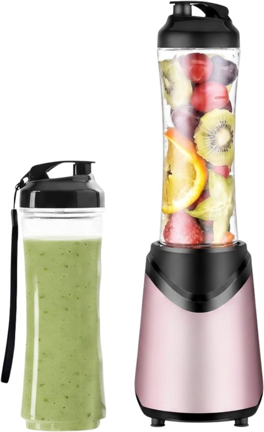 KIRA® Blender - Portable Blender - Draagbare Smoothie Maker voor Onderweg - Roze - 13cm x 13cm x 35cm