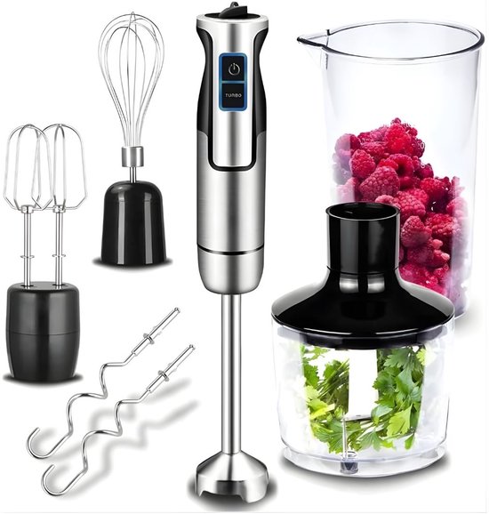 KIRA® Staafmixer Set - Staafmixer Met Hakmolen - Hakmolen - Mixer Set - Zwart - 24cm x 18cm x 19cm