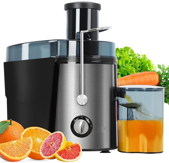 Kitchen Sapcentrifuge - Grote Vulopening - Juicer voor Groenten & Fruit - 2 snelheden - 800 Watt - 500ml - Zwart van Merkloos
