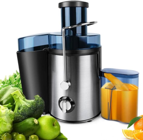 Kitchen Sapcentrifuge - Juicer voor Groenten & Fruit - 2 snelheden - 800 Watt - 500ml - Zwart van Merkloos