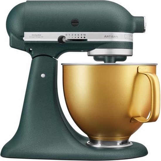 KitchenAid 5KSM156VGEPP Pebbled palm + gouden kom van KitchenAid
