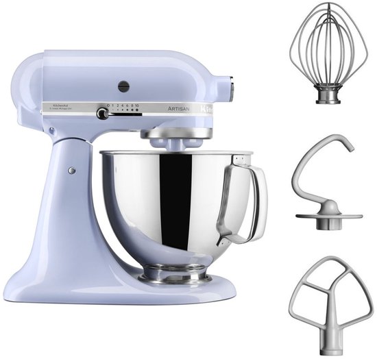 KitchenAid Artisan 5KSM125ELR - Keukenmachine - 4,8L -Violett- 3 menghaken van Merkloos