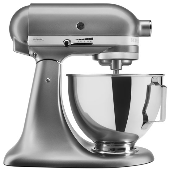 Kitchenaid Artisan 5KSM95PSECU - Keukenmachine - 4,3L - Contour silver - 3 Menghaken van KitchenAid