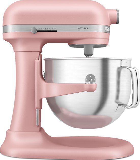 KitchenAid Artisan Standmixer met in Hoogte Verstelbare Kom - Krachtig, stil, 11 snelheden, roestvrijstalen accessoires en capaciteit van 6,6L - Dried Rose van KitchenAid