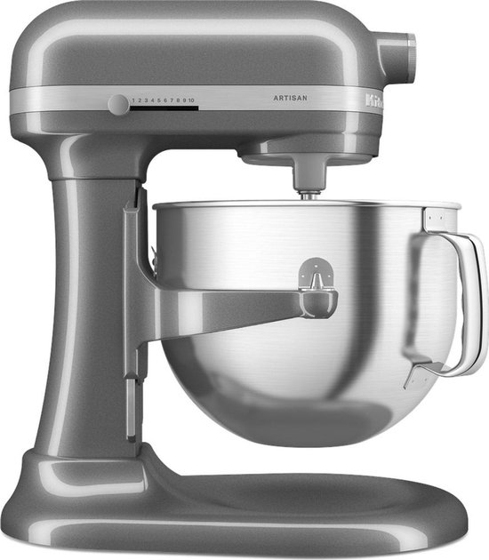 KitchenAid Artisan Standmixer met in Hoogte Verstelbare Kom - Krachtig, stil, 11 snelheden, roestvrijstalen accessoires en capaciteit van 6,6L - Tingrijs van KitchenAid