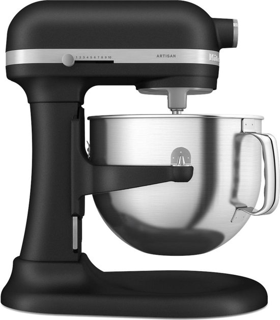 KitchenAid Artisan Standmixer met in Hoogte Verstelbare Kom - Krachtig, stil, 11 snelheden, roestvrijstalen accessoires en capaciteit van 6,6L - Vulkaanzwart van KitchenAid