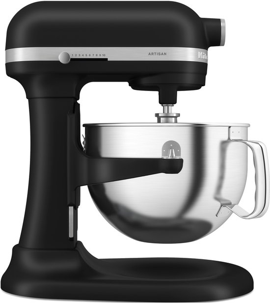 KitchenAid keukenmachine - Artisan - In hoogte verstelbare kom - 375 W - 11 snelheden - 3 RVS accessoires - 5,6L - Matzwart van KitchenAid