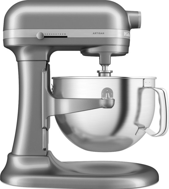 KitchenAid keukenmachine - Artisan - In hoogte verstelbare kom - 375 W - 11 snelheden - 3 RVS accessoires - 5,6L - Zilver