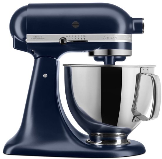 KitchenAid Keukenmachine - Artisan - Keukenrobot met 3 accessoires en kom van 4,8 L uit roestvrij staal - 300 W - Inktblauw van KitchenAid