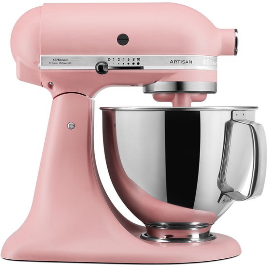 KitchenAid keukenmachine - Artisan - Keukenrobot met 5 accessoires en 2 mengkommen - 300 W - 3 L en 4,8 L - Roze