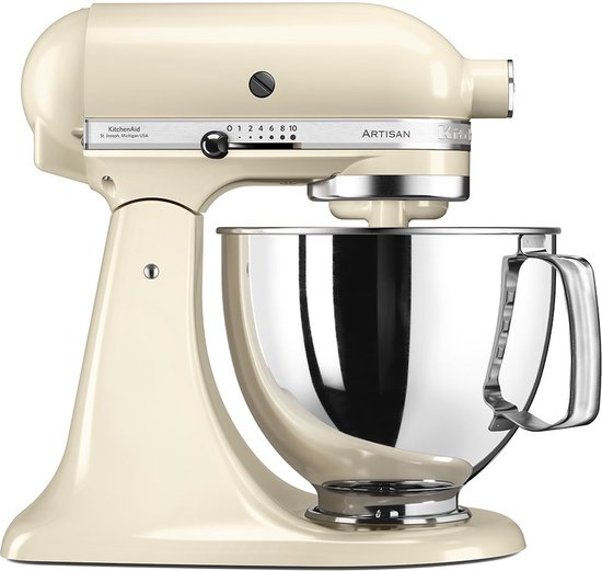 KitchenAid Keukenrobot - Keukenmachine Artisan met 300 Watt - 4,8 L, Crème van KitchenAid