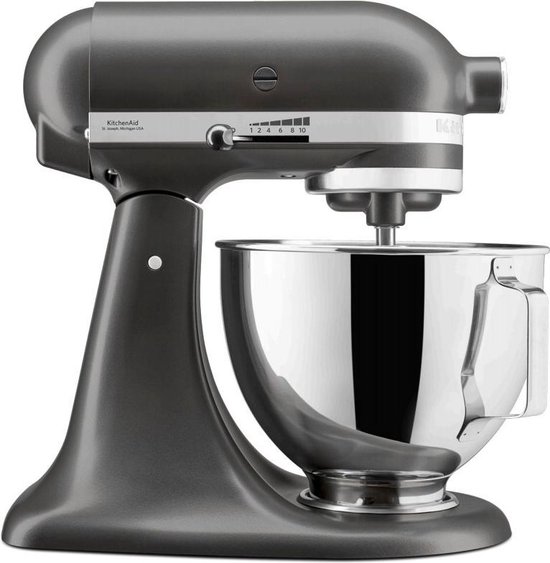 KitchenAid Keukenrobot met kantelbare kop 4,3L - Artisan 5KSM95PSESZ - Slate van KitchenAid